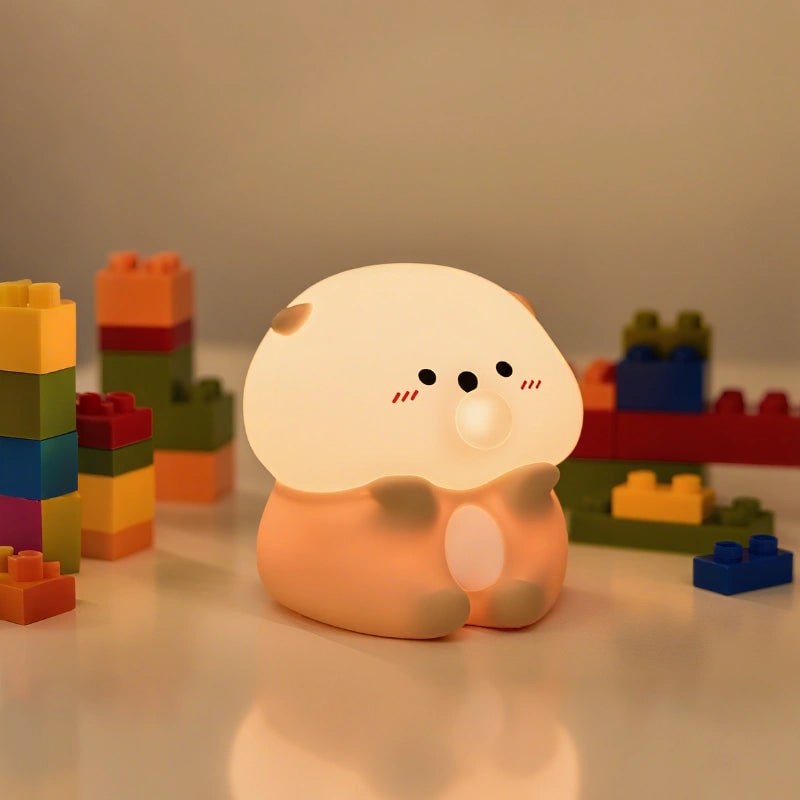 Lámpara de mesa nocturna infantil portátil con forma de animal, regulable y adorable