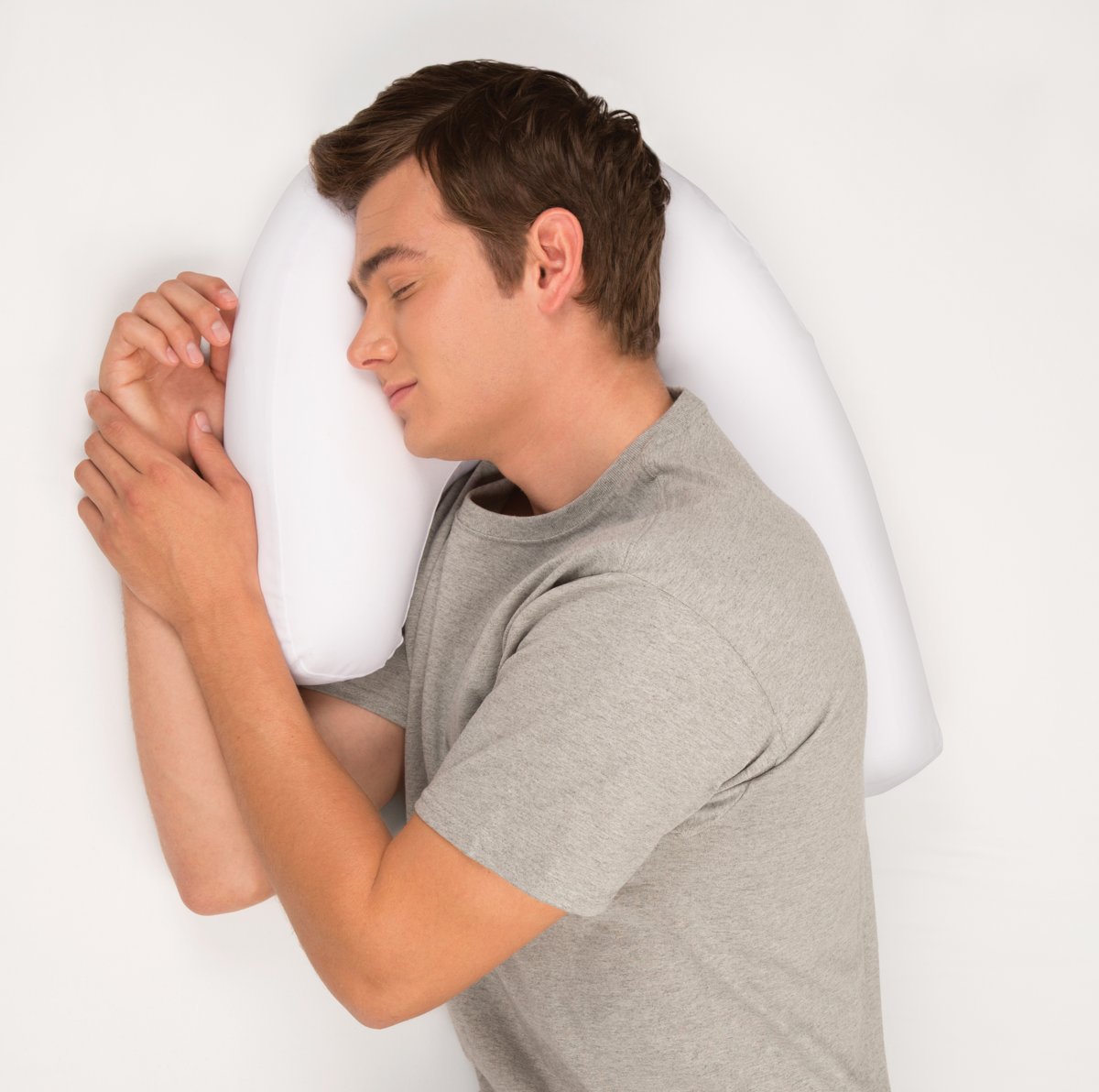 Almohada ortopédica ergonómica con abertura para las orejas, refrigeración por microesferas de aire