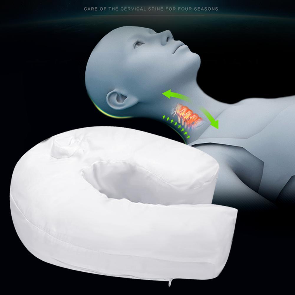 Almohada ortopédica ergonómica con abertura para las orejas, refrigeración por microesferas de aire