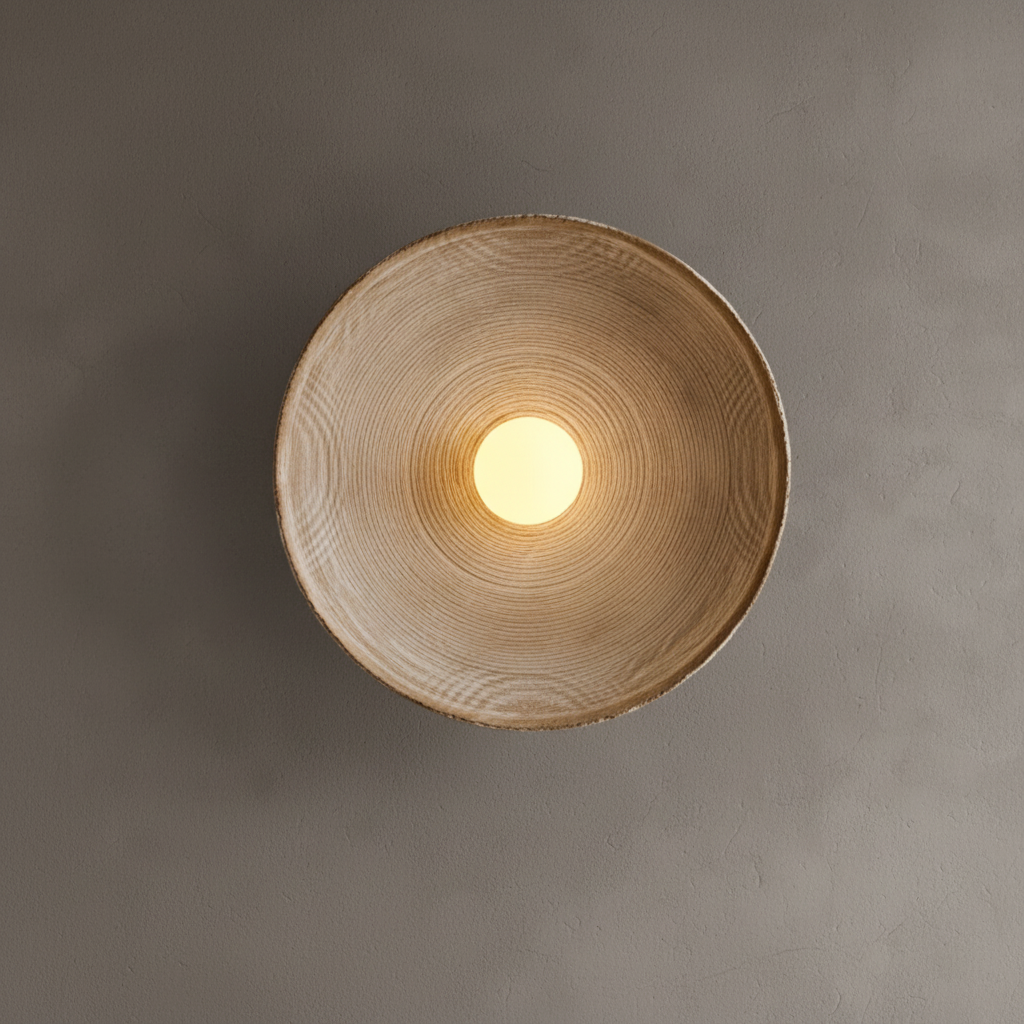 Lámpara de pared circular minimalista de vidrio y resina