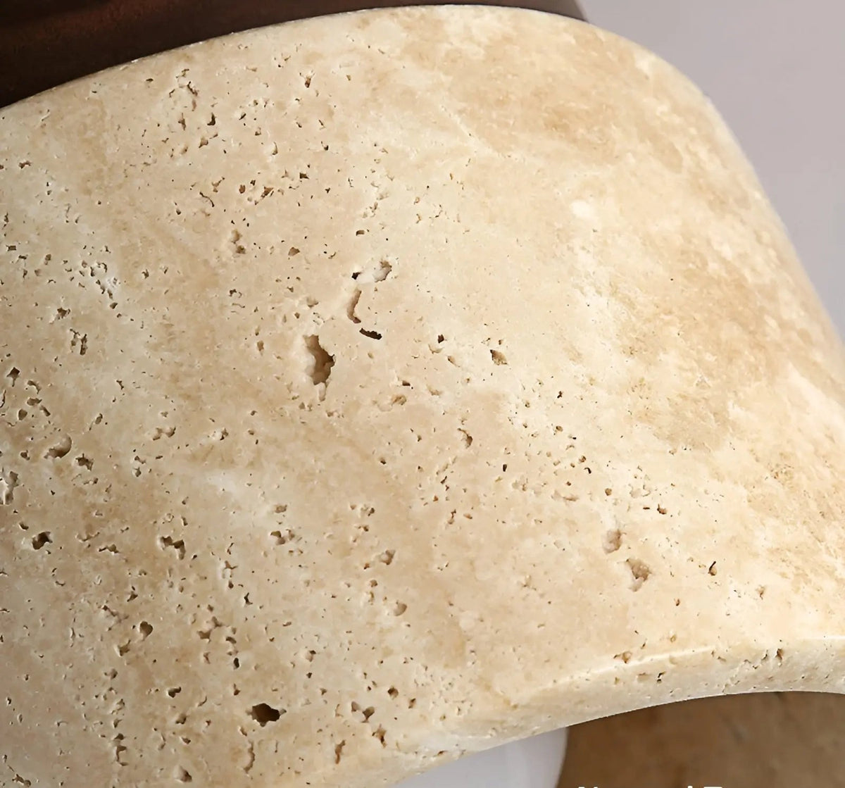 Lámpara de techo rústica wabi-sabi de travertino y madera