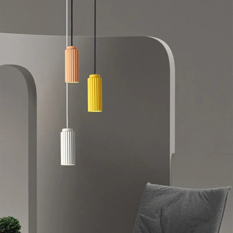 Lámpara colgante de techo escandinava minimalista de metal y vidrio