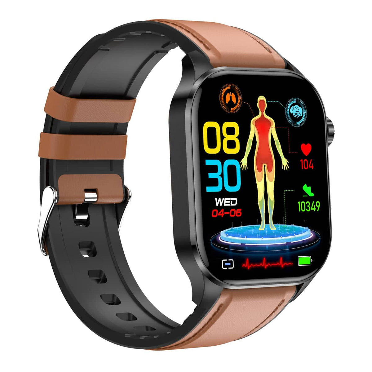 Reloj inteligente compacto con pantalla táctil, monitorización de la salud y seguimiento del ECG y la presión arterial