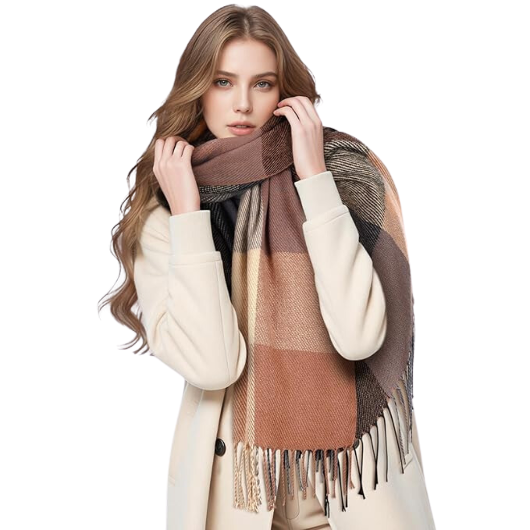 Bufanda de invierno suave, ligera y versátil, tipo chal envolvente