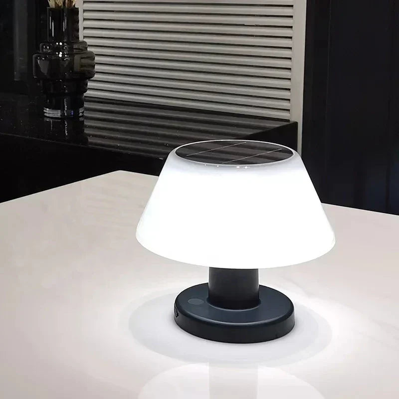 Lámpara de mesa recargable con energía solar, resistente al agua, para interiores y exteriores