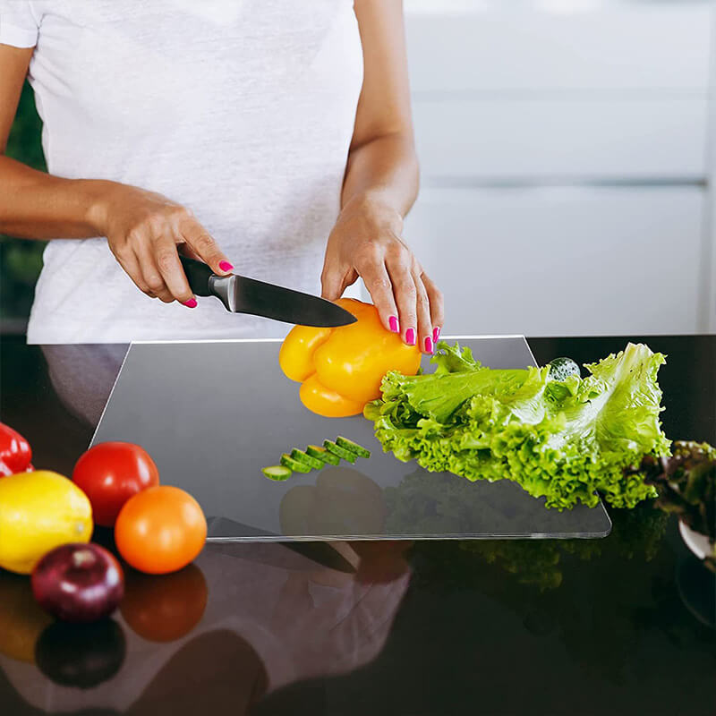 Tabla de cortar y servir de cocina de acrílico transparente antideslizante