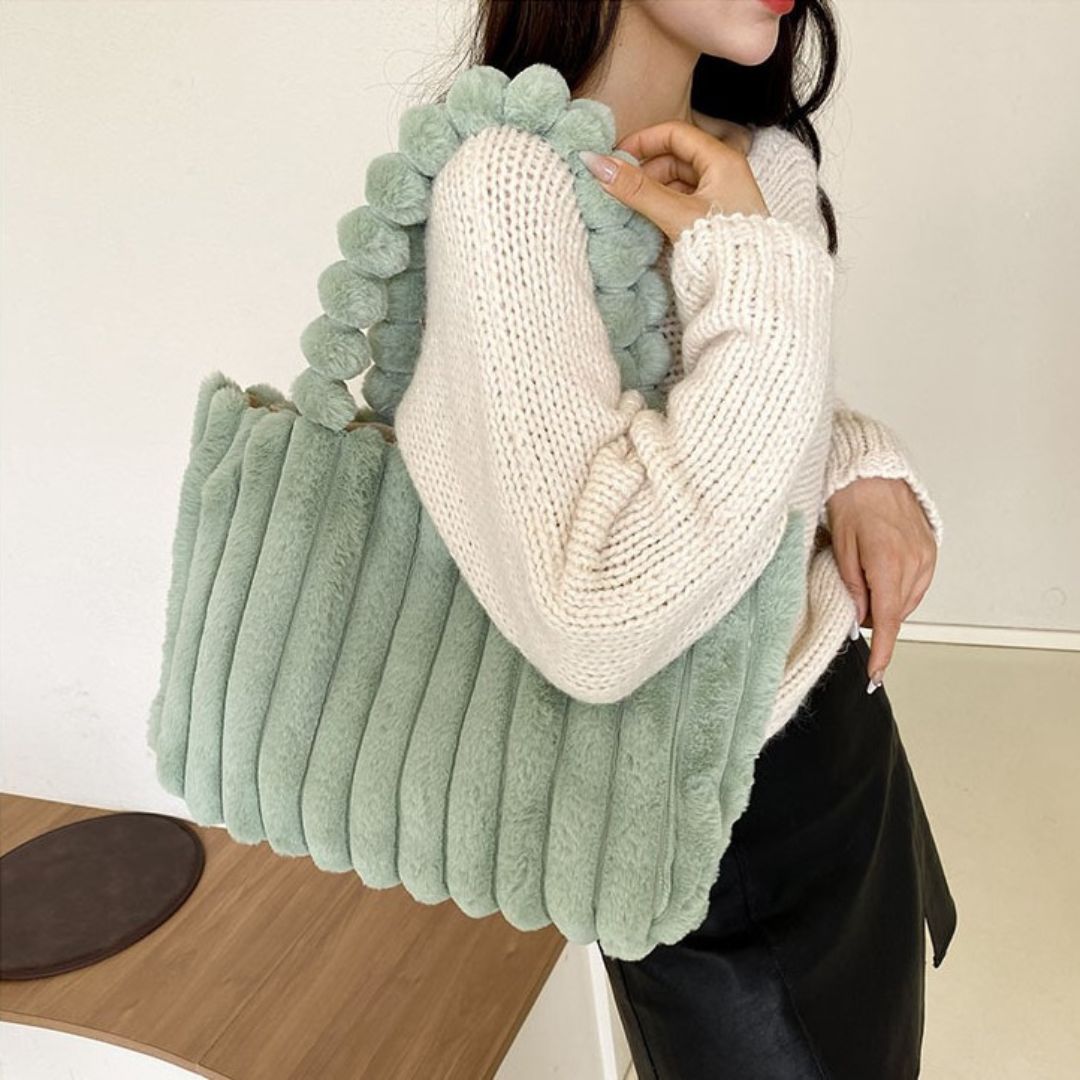 Bolso de hombro de textura suave y gruesa para uso diario