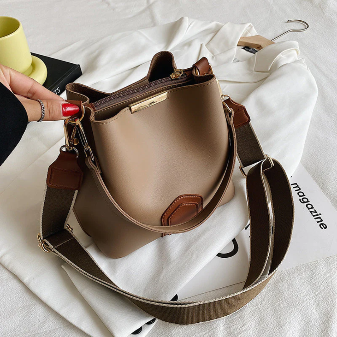 Bolso de mano y hombro convertible de cuero con correa ajustable