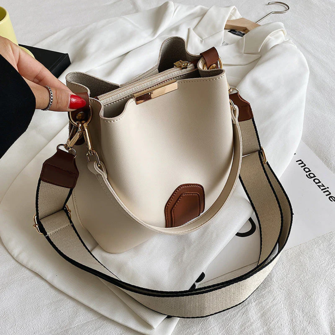 Bolso de mano y hombro convertible de cuero con correa ajustable