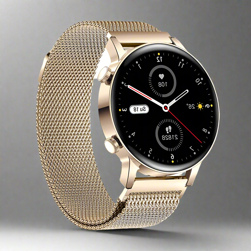 Reloj inteligente resistente al agua, con pantalla táctil y seguimiento de la salud, para mujer