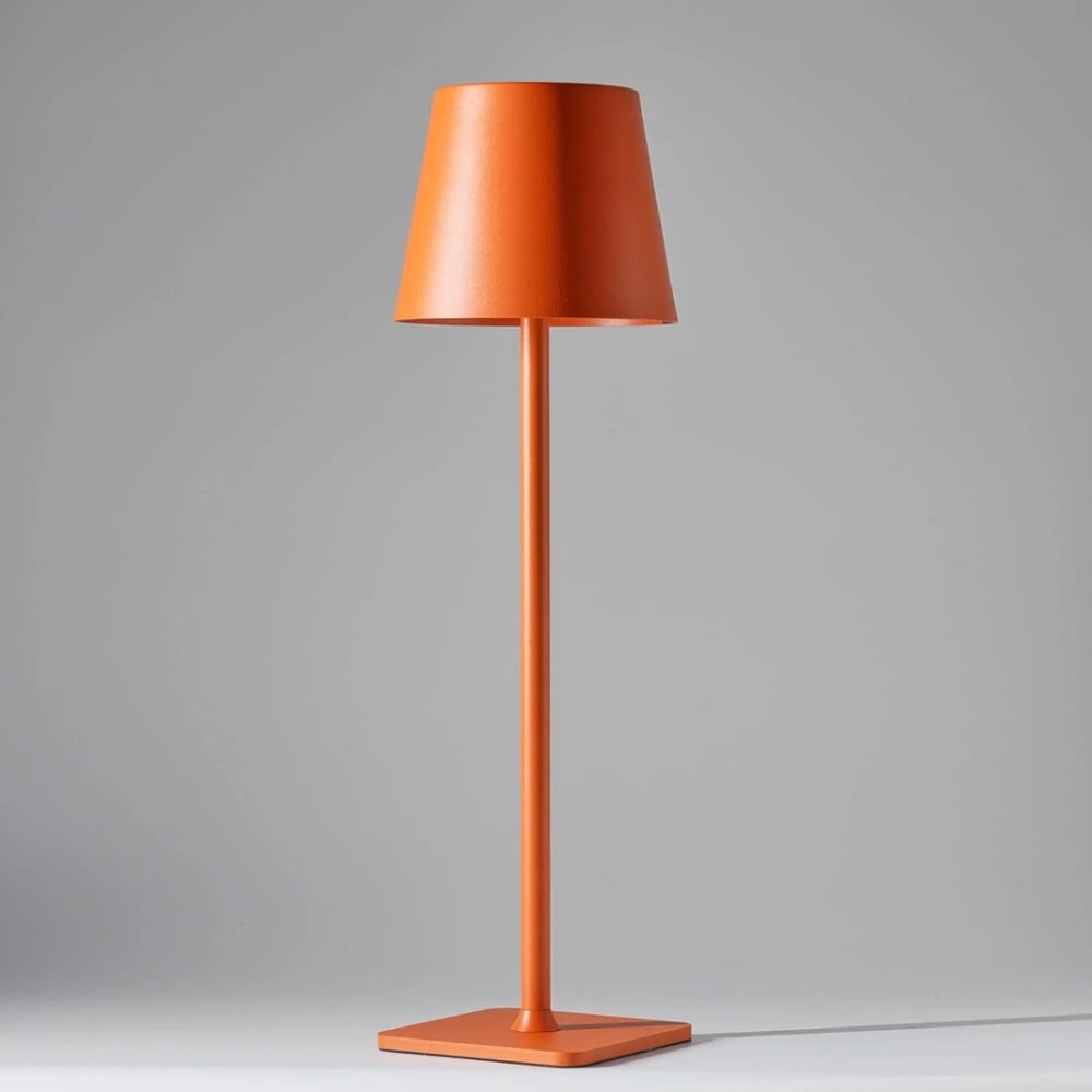 Lámpara de mesa metálica delgada y moderna, impermeable, inalámbrica, recargable, táctil y regulable