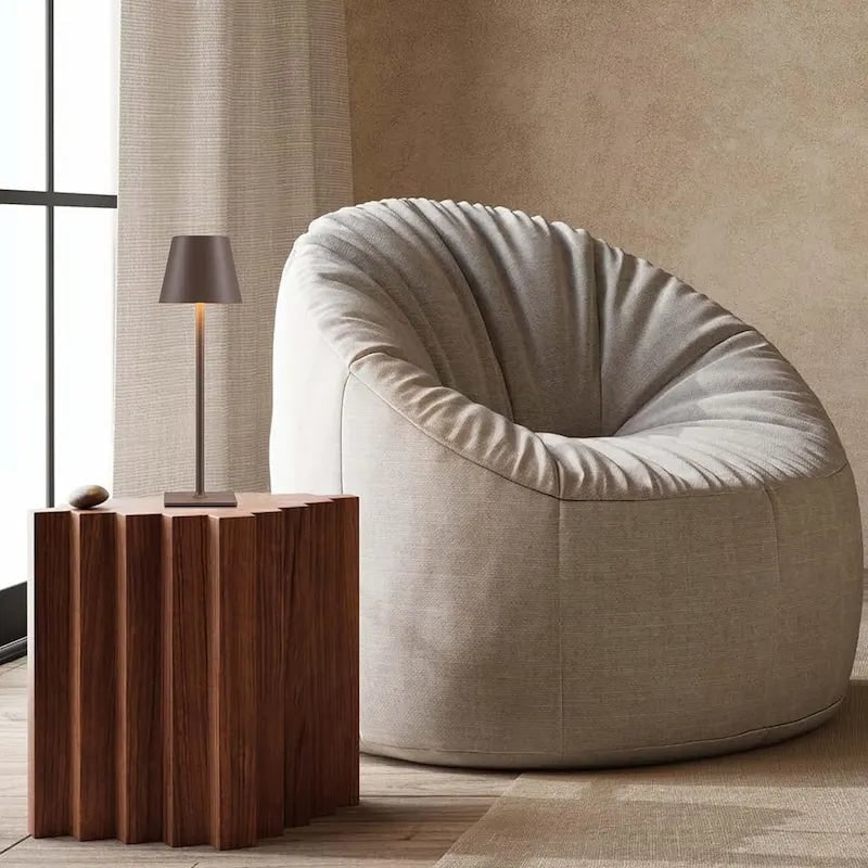 Lámpara de mesa metálica delgada y moderna, impermeable, inalámbrica, recargable, táctil y regulable