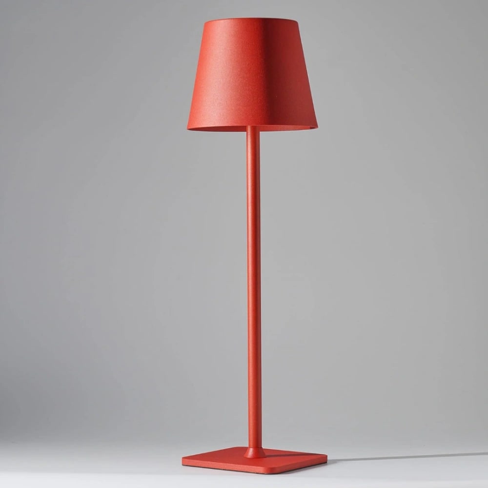 Lámpara de mesa metálica delgada y moderna, impermeable, inalámbrica, recargable, táctil y regulable