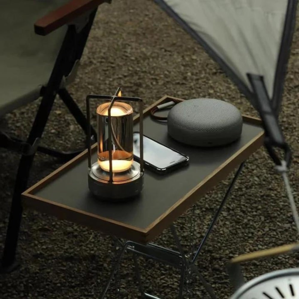 Lámpara de mesa minimalista de metal, inalámbrica, recargable, para interiores y exteriores