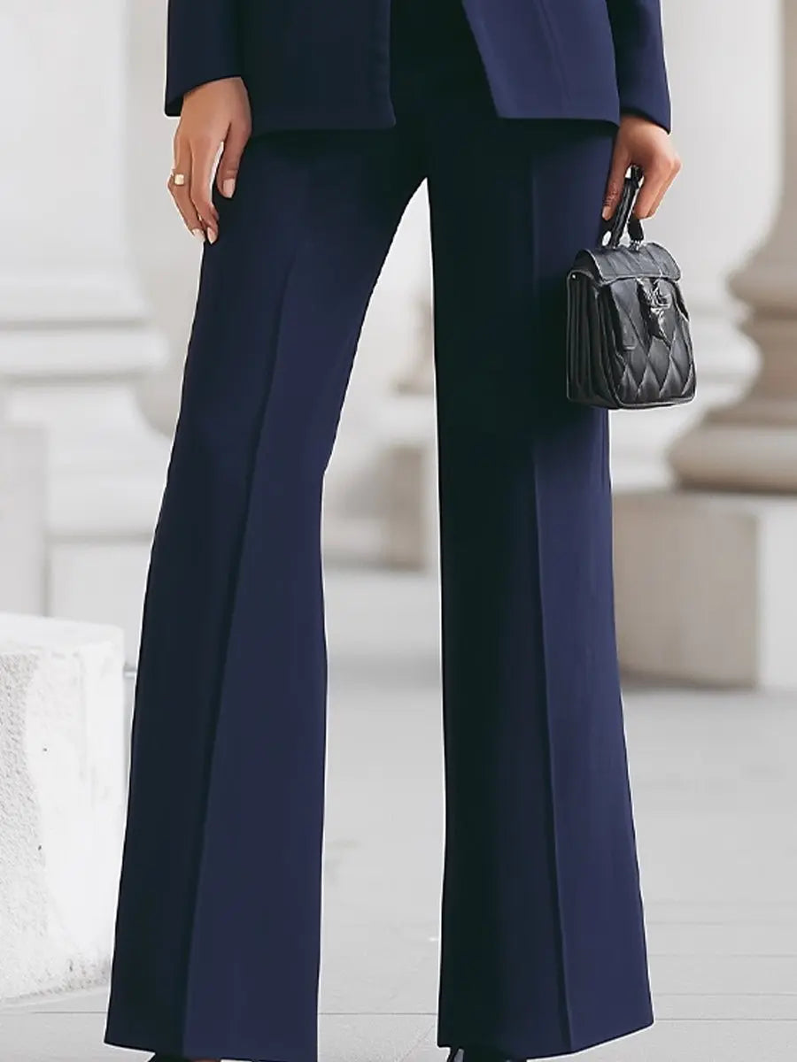 Conjunto de traje de dos piezas entallado para mujer, con blazer y pantalón