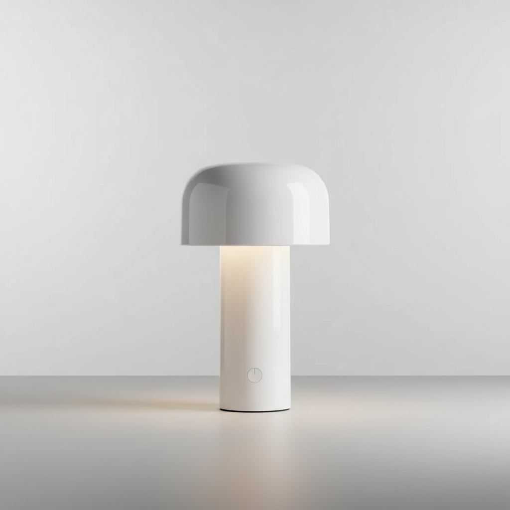 Lámpara de mesa elegante con forma de champiñón, inalámbrica y con control táctil