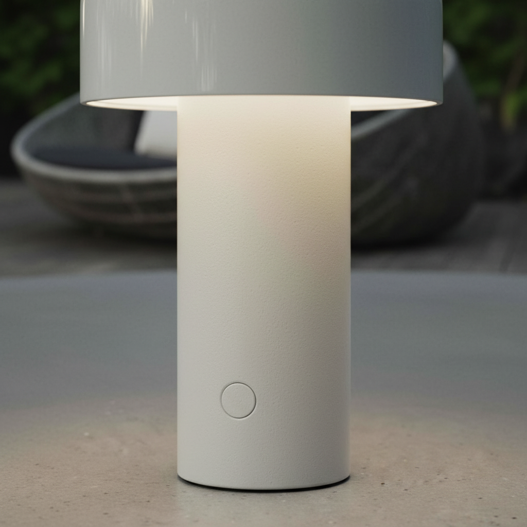 Lámpara de mesa elegante con forma de champiñón, inalámbrica y con control táctil