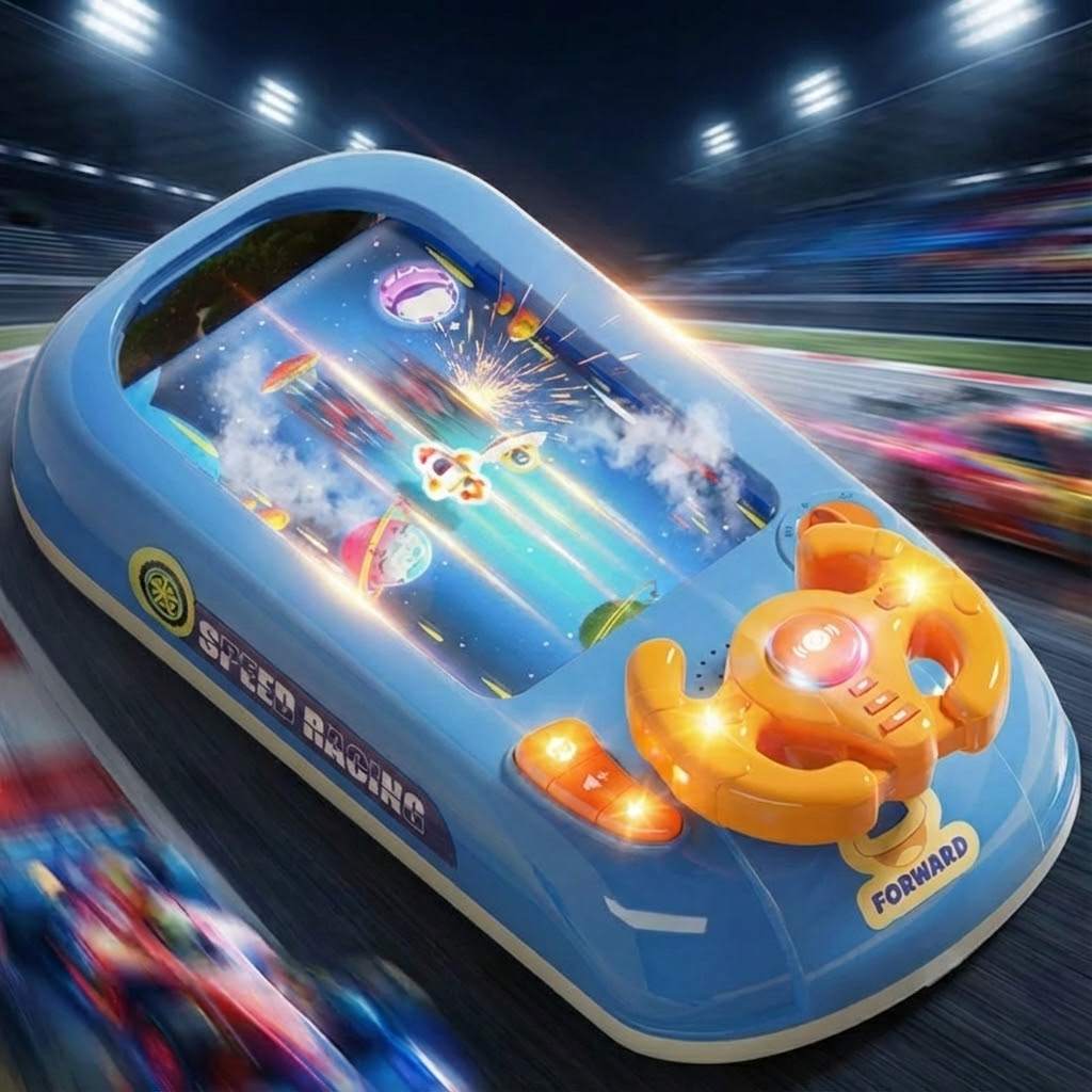 Juguete de consola de carreras con volante interactivo, sin pantalla