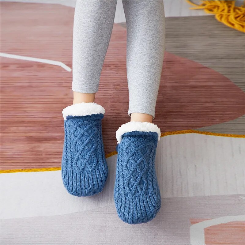 Calcetines tipo zapatilla acolchados, de mezcla térmica, para mantener los pies calientes en invierno