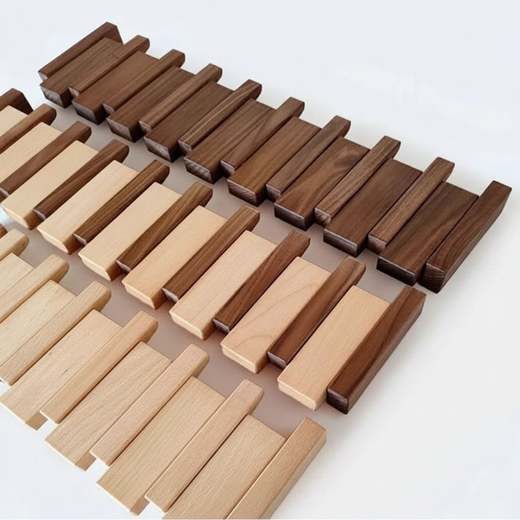 Perchero de pared plegable de madera con ganchos