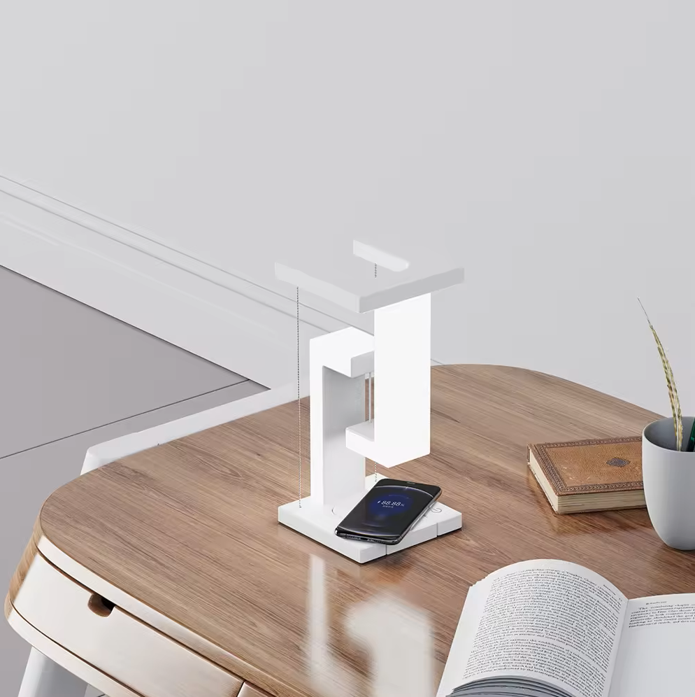 Lámpara de mesa con iluminación de zona flotante y carga inalámbrica