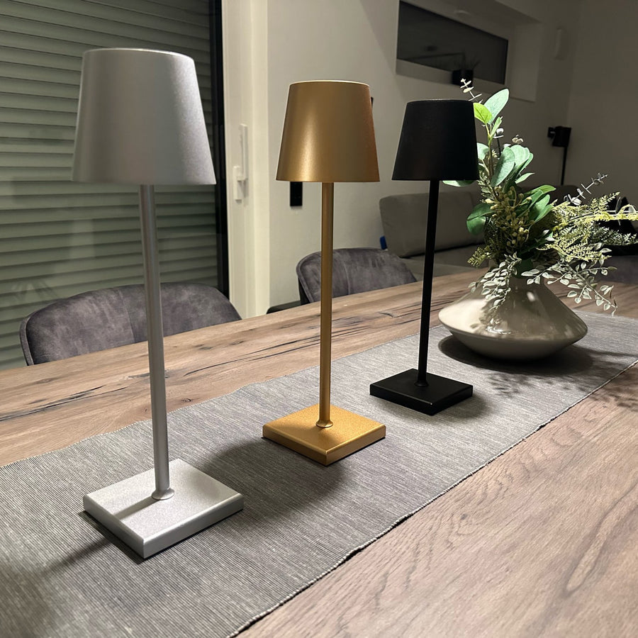 Lámpara de mesa portátil, inalámbrica, táctil, regulable y recargable