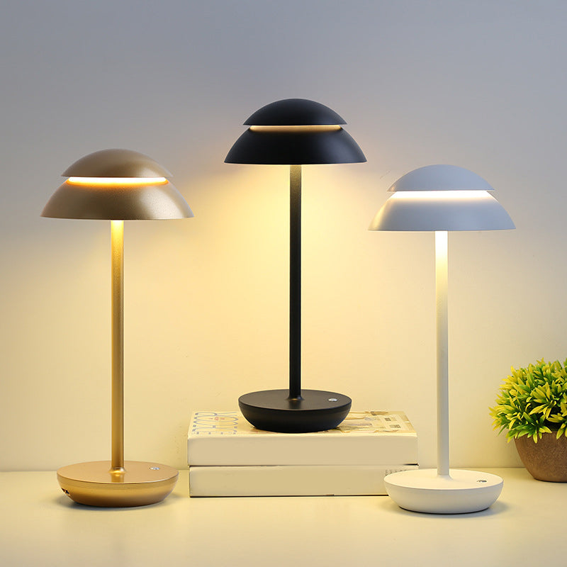 Lámpara de mesa portátil inalámbrica de plástico, recargable para interiores y exteriores
