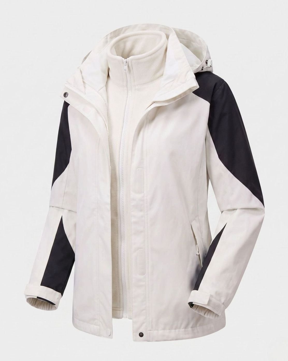 Chaqueta softshell 2 en 1 para mujer con capucha y forro polar, rosa