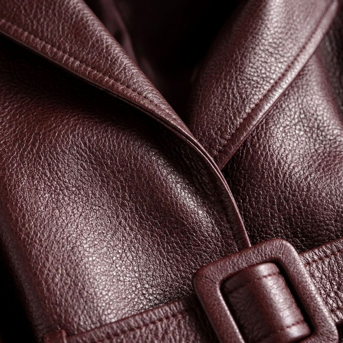 Chaqueta entallada de piel de borrego para mujer con cinturón