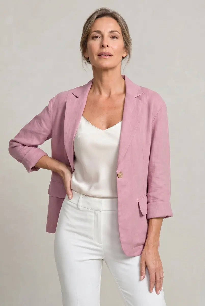 Blazer ligero de un solo botón para mujer, con corte relajado