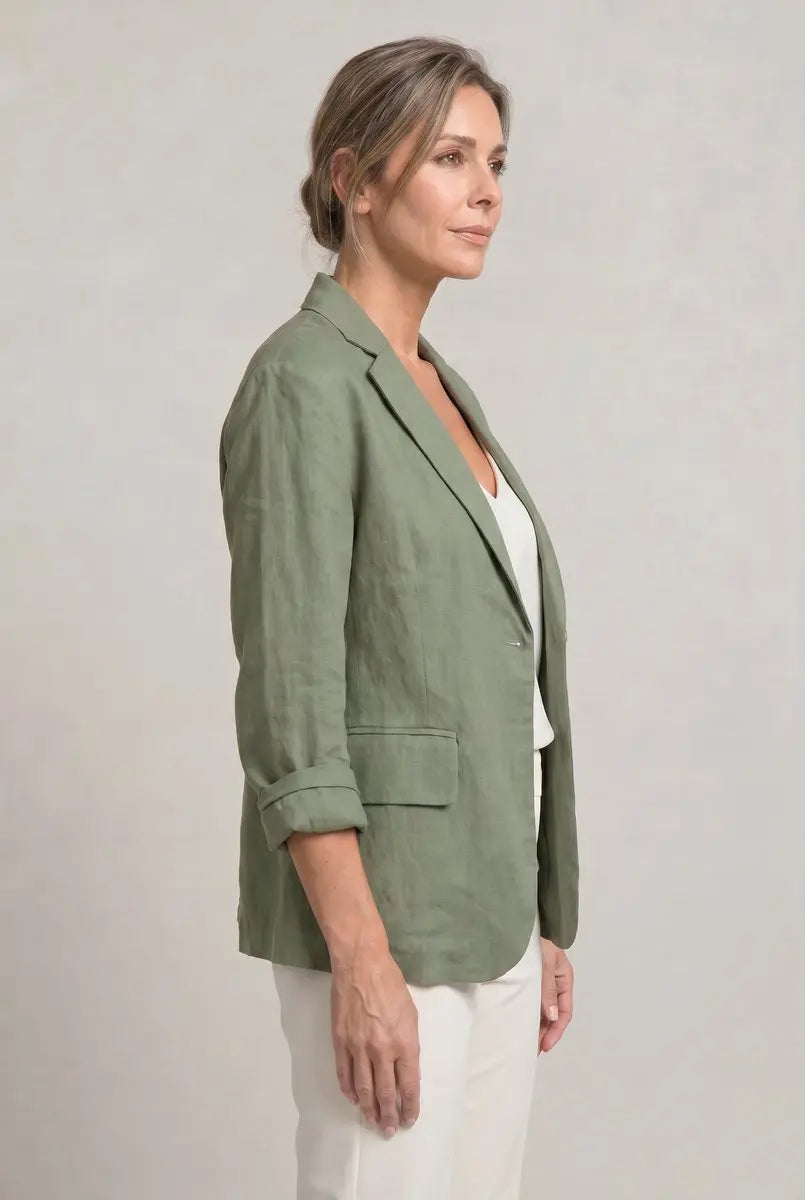 Blazer ligero de un solo botón para mujer, con corte relajado