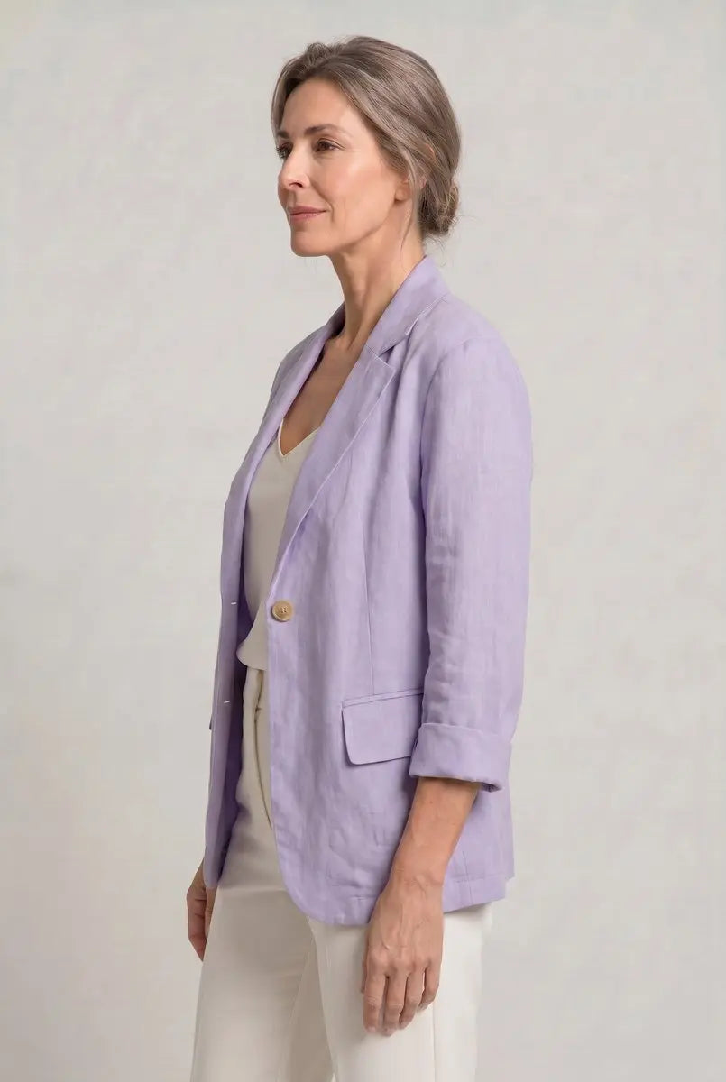 Blazer ligero de un solo botón para mujer, con corte relajado