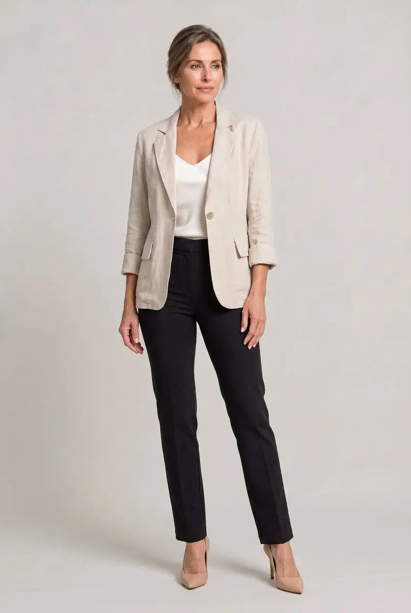 Blazer ligero de un solo botón para mujer, con corte relajado