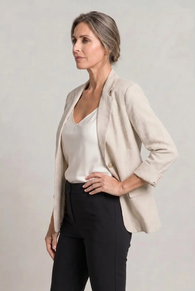 Blazer ligero de un solo botón para mujer, con corte relajado