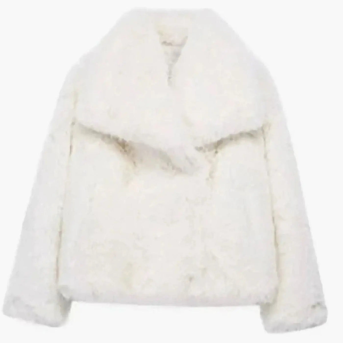 Chaqueta corta de invierno de piel sintética para mujer, abierta por delante