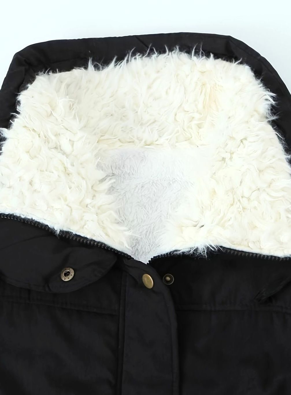 Parka de invierno con cuello de piel sintética y cintura ajustable con cordón para mujer