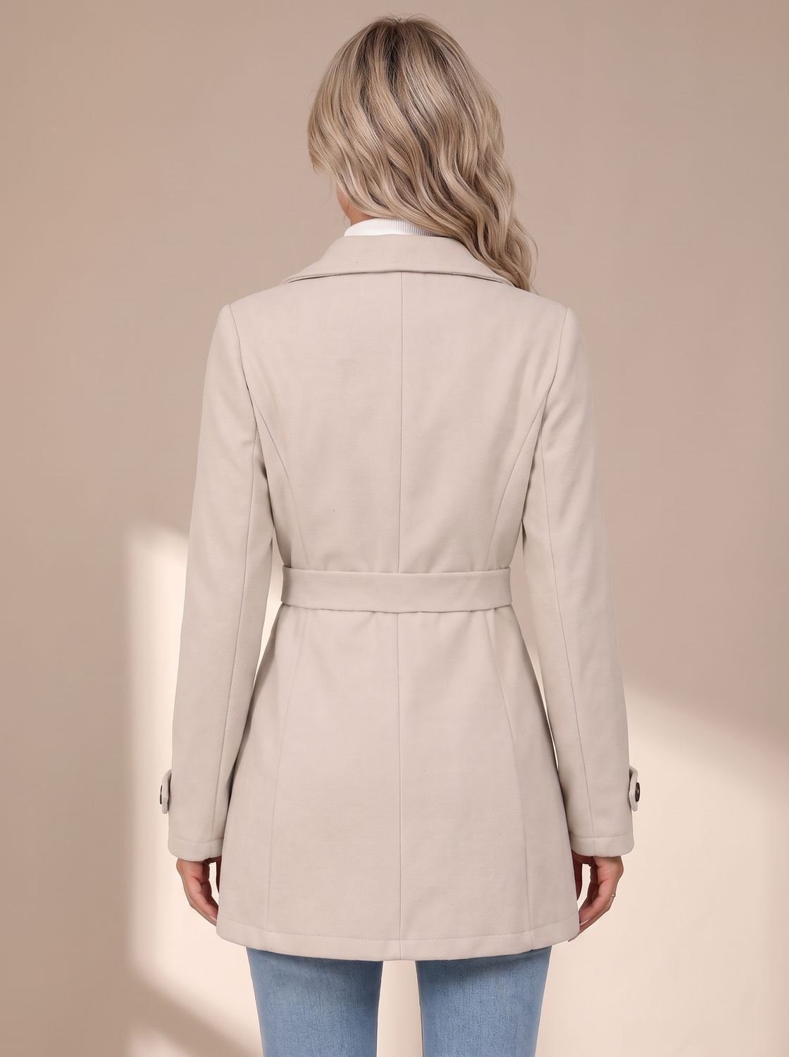 Mia | Abrigo entallado de lana para mujer, con botones delanteros y cintura definida