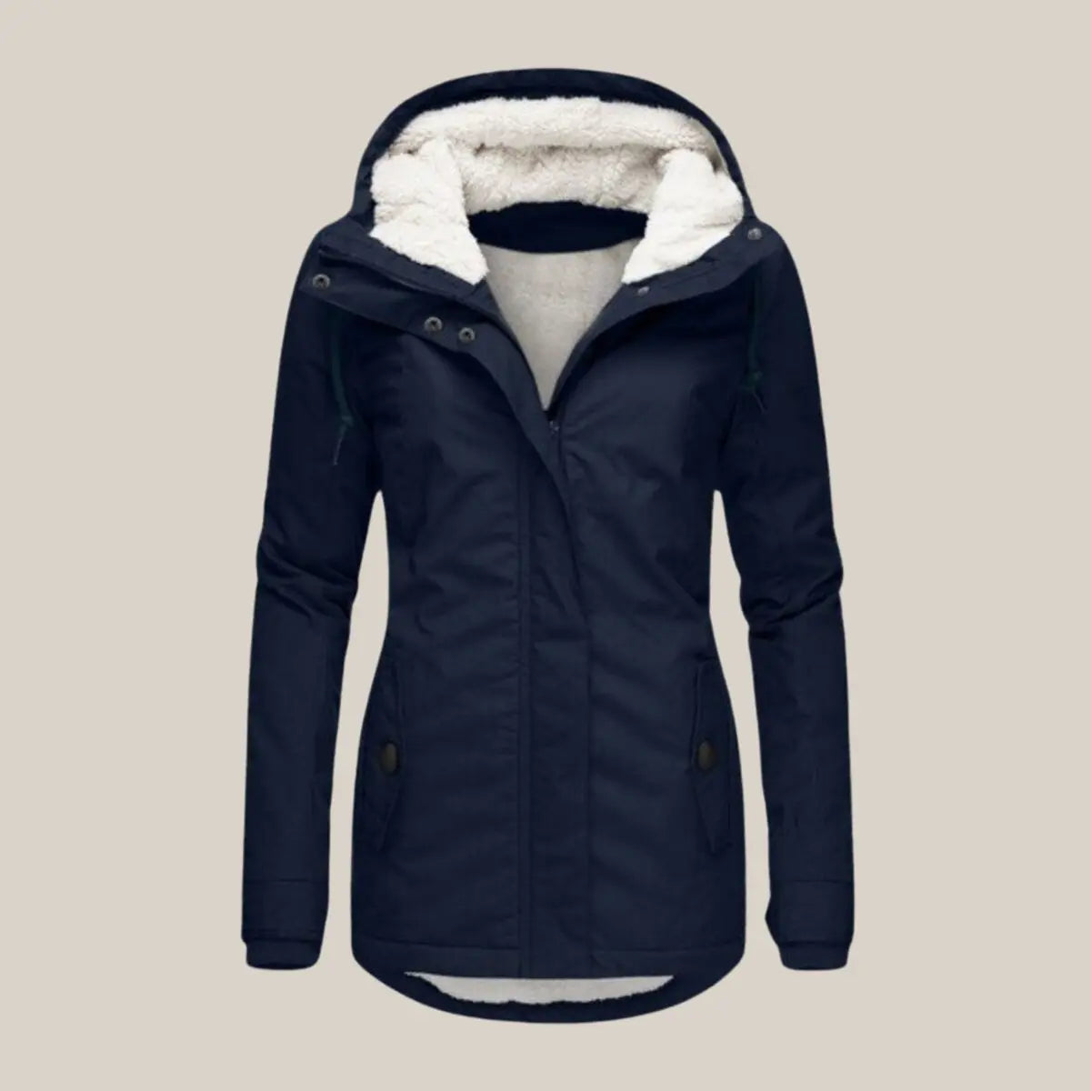 Chaqueta acolchada de invierno con capucha y forro polar sherpa para mujer