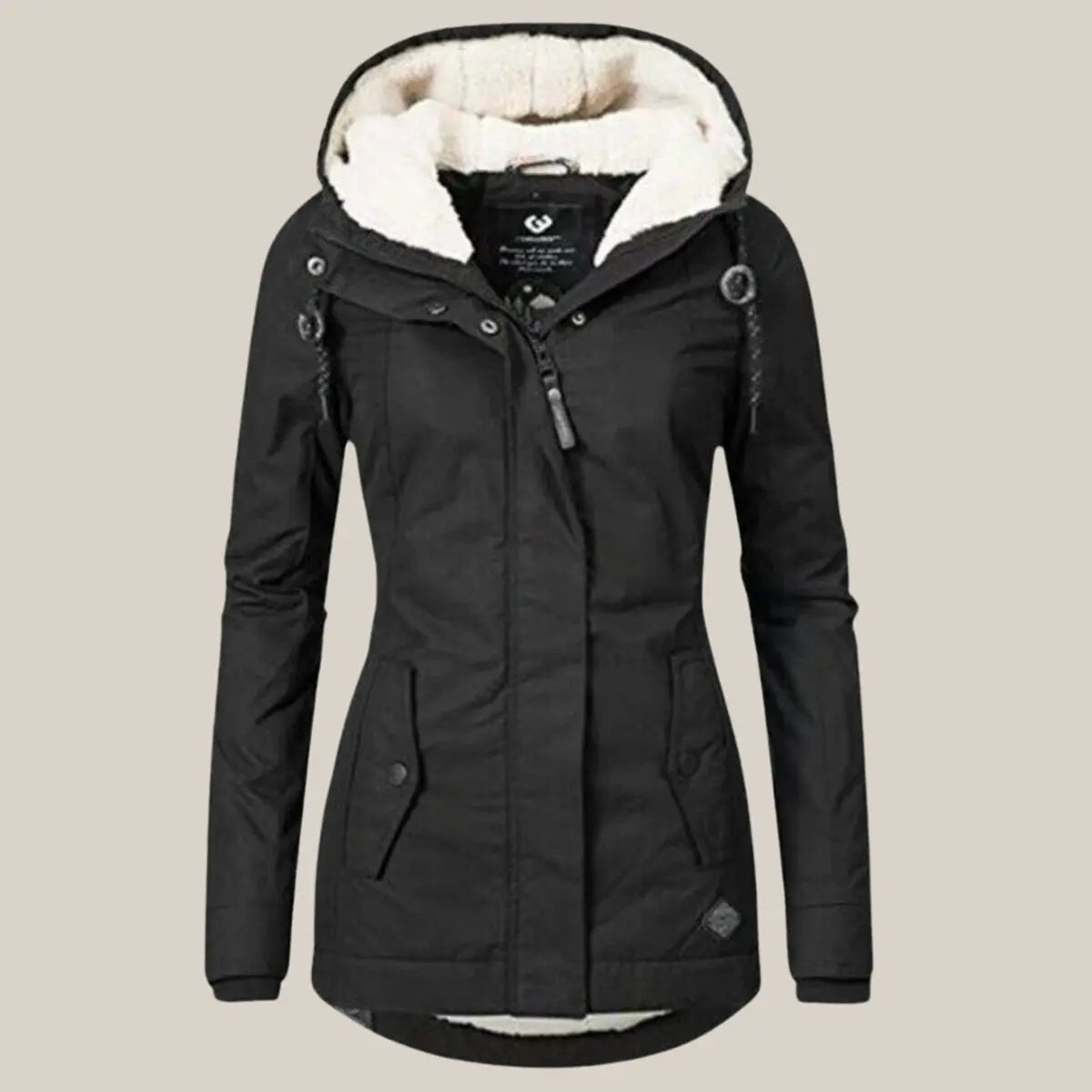 Chaqueta acolchada de invierno con capucha y forro polar sherpa para mujer