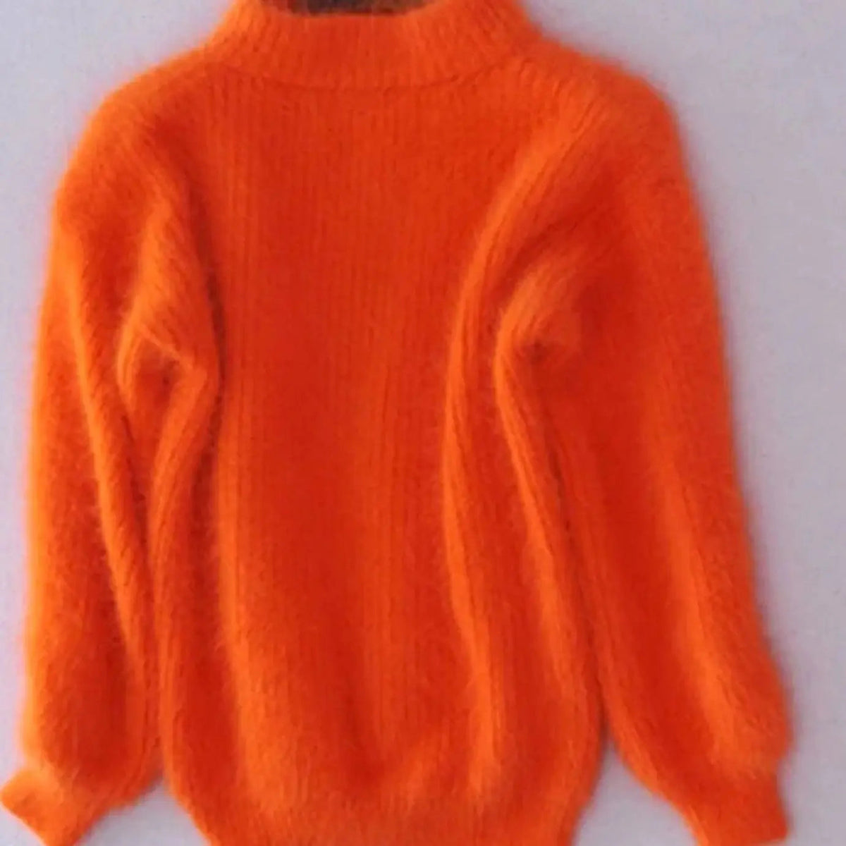 Jersey de punto holgado y mullido de cuello alto para mujer