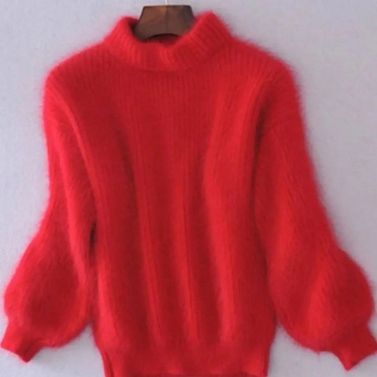 Jersey de punto holgado y mullido de cuello alto para mujer