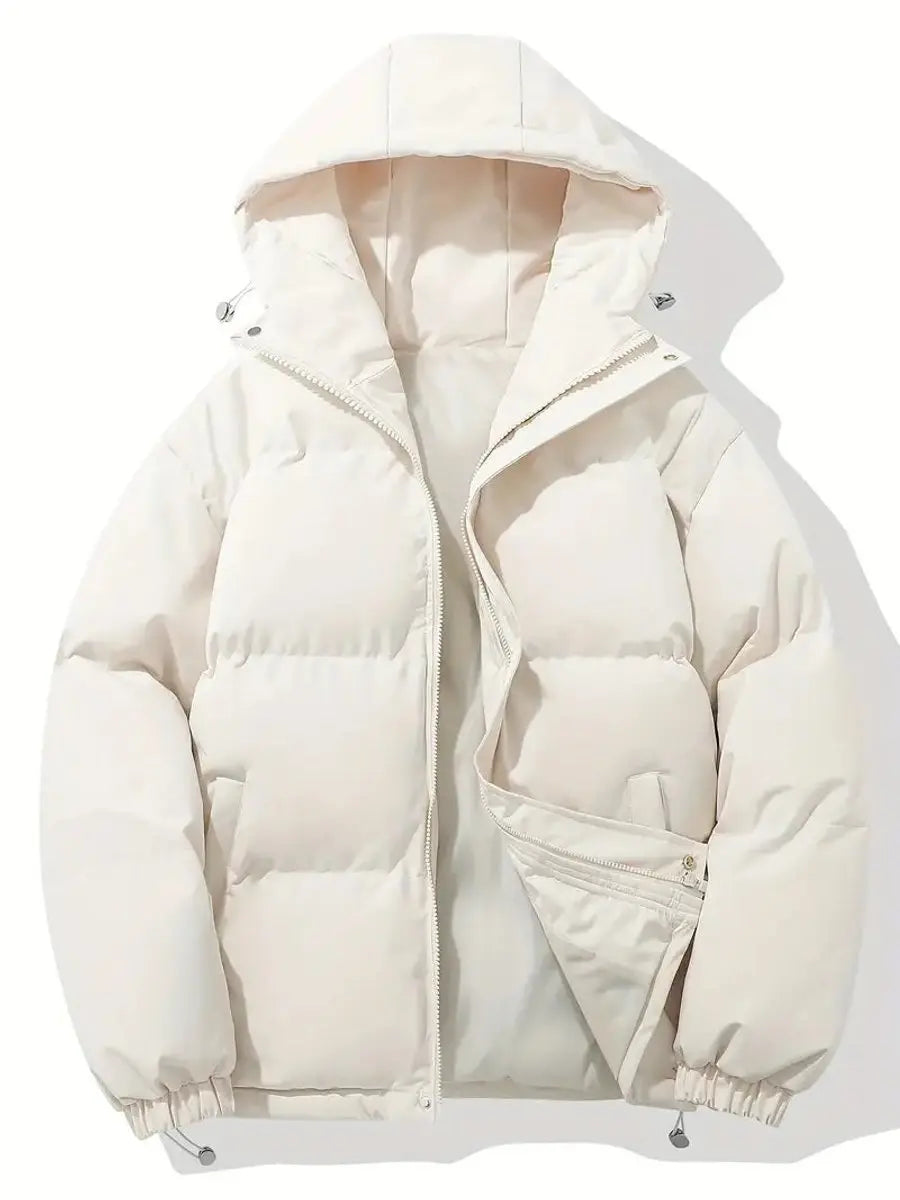 Chaqueta de invierno acolchada tipo plumífero para mujer, con capucha y cierre de cremallera