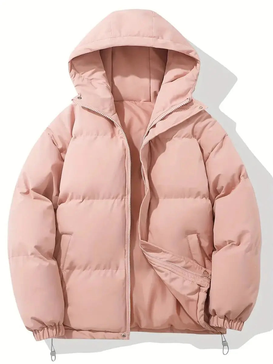 Chaqueta de invierno acolchada tipo plumífero para mujer, con capucha y cierre de cremallera