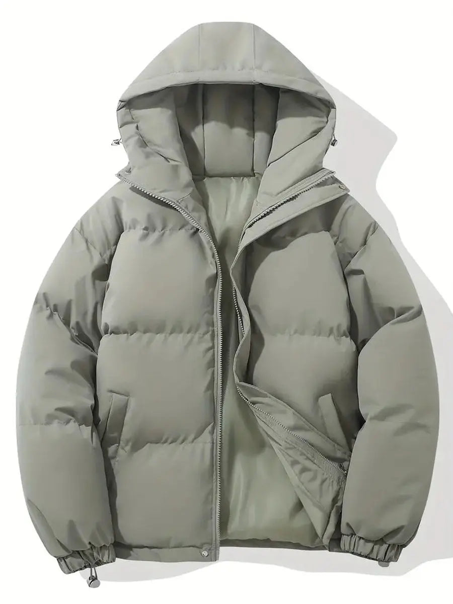 Chaqueta de invierno acolchada tipo plumífero para mujer, con capucha y cierre de cremallera