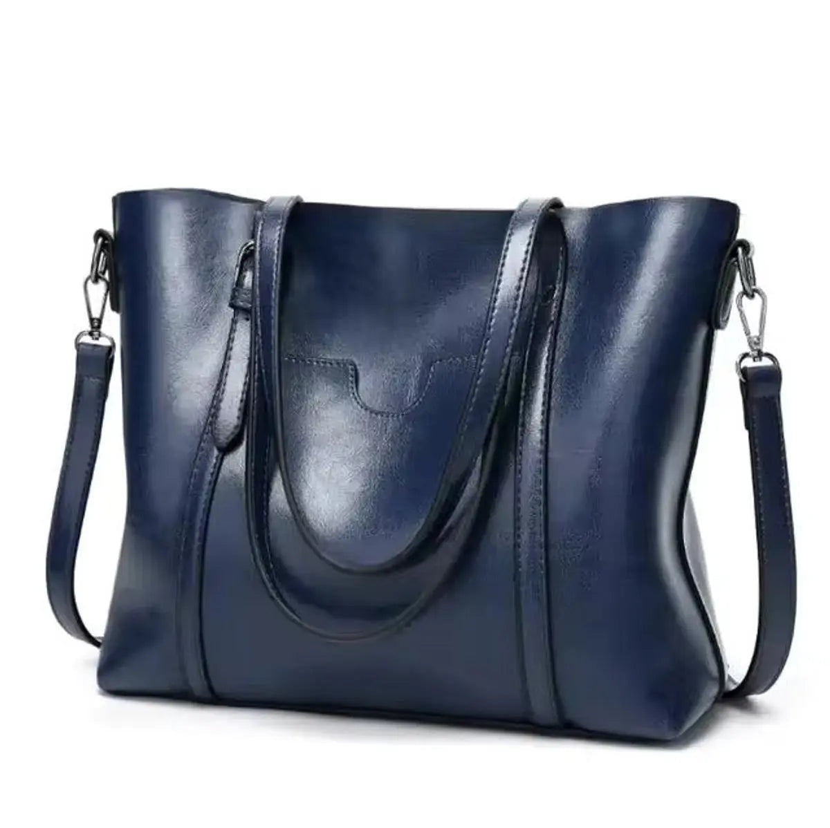 Bolso grande de hombro de piel sintética, convertible en bandolera, para mujer