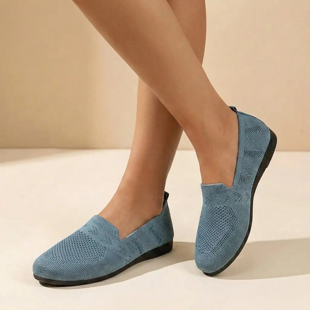 Zapatos planos ortopédicos sin cordones para mujer con punta redonda