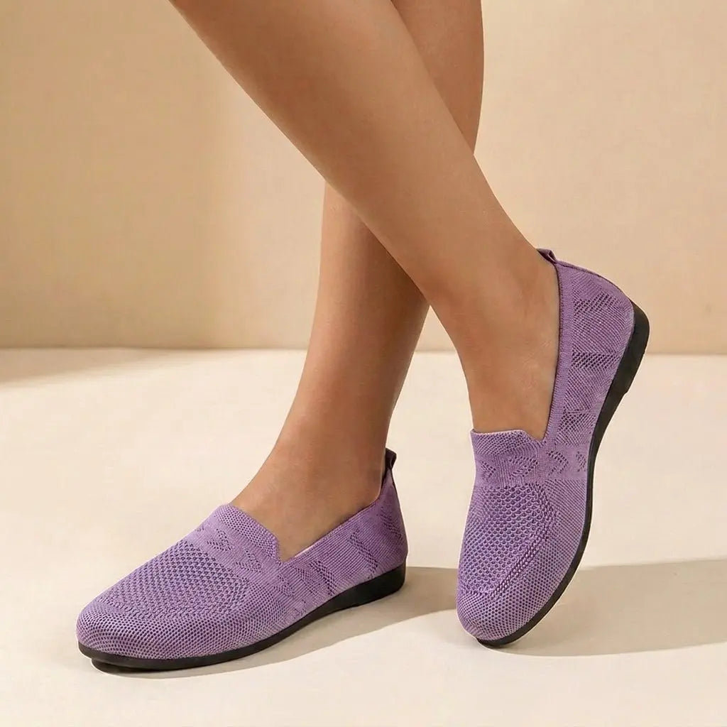 Zapatos planos ortopédicos sin cordones para mujer con punta redonda
