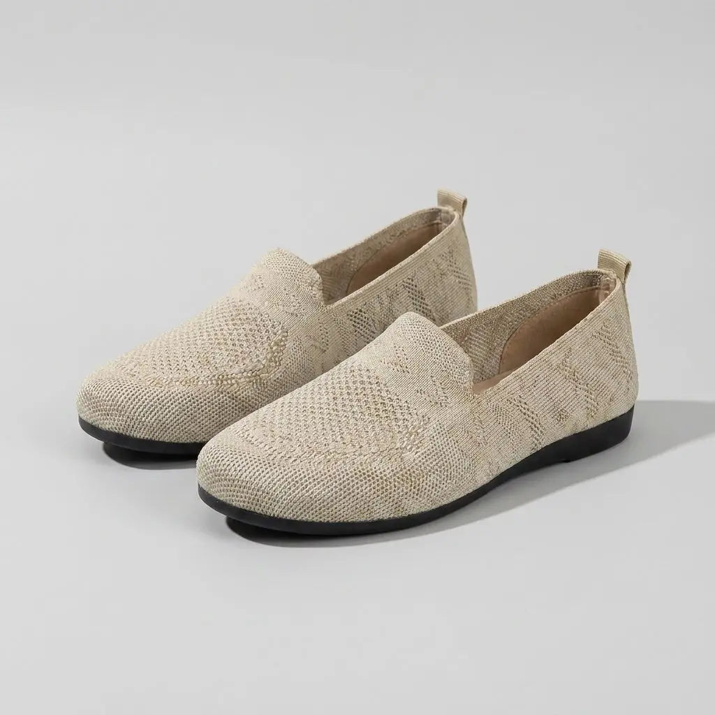 Zapatos planos ortopédicos sin cordones para mujer con punta redonda