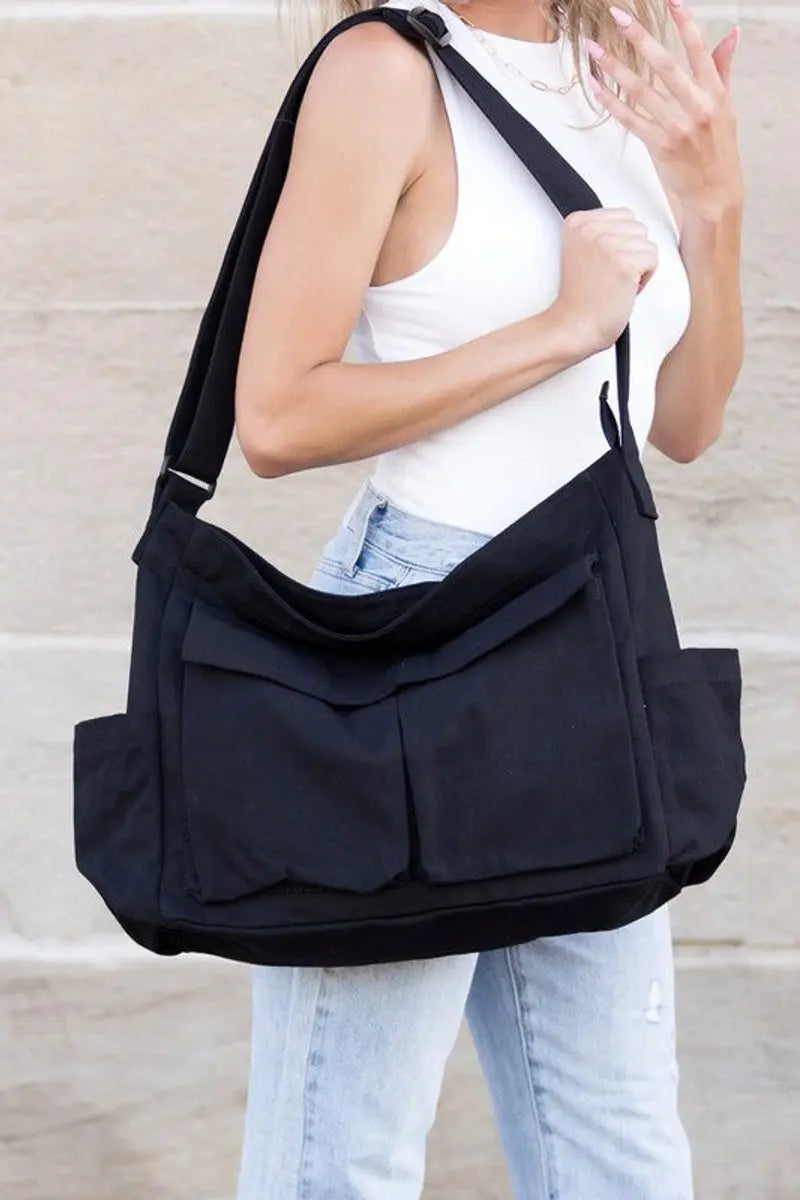 Bolso tote extragrande de lona para mujer, bolso bandolera grande
