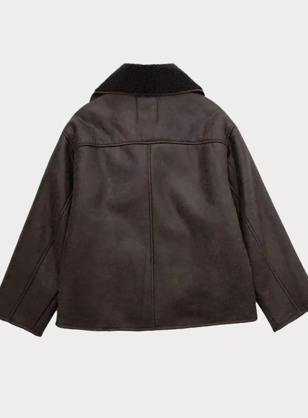 Chaqueta extragrande para mujer, con forro de borreguito y doble botonadura